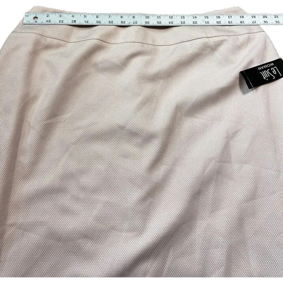 Le Suit Skirt Pink Lt Blossom/white Lined Size 16W Suit Separates Knee Length - Picture 5 of 10